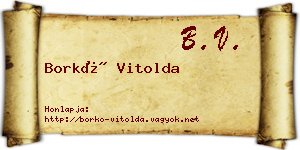 Borkó Vitolda névjegykártya